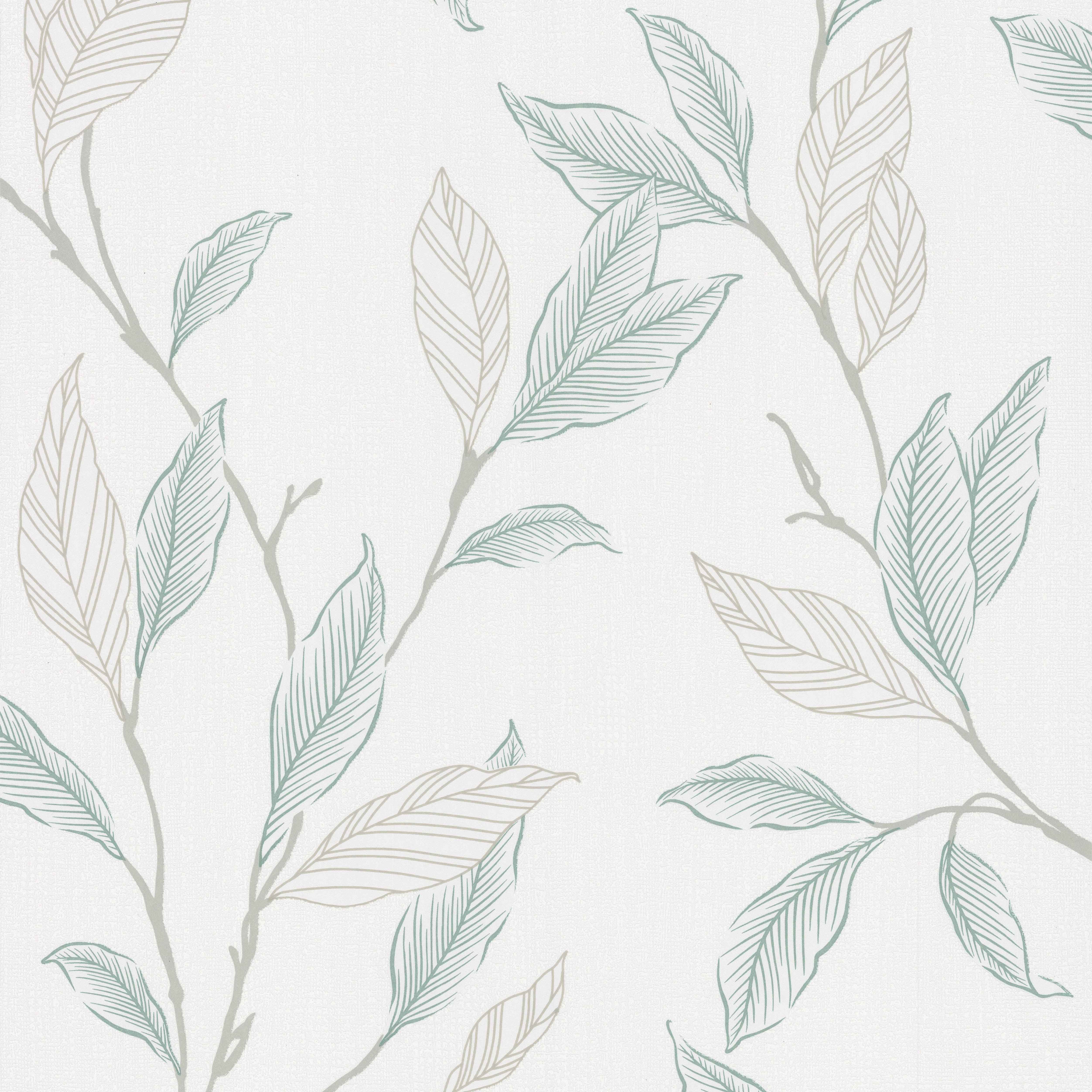 Papier Peint Expansé sur Intissé - Feuillage Turquoise