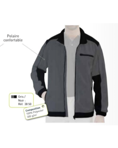 Veste polaire grise noire 